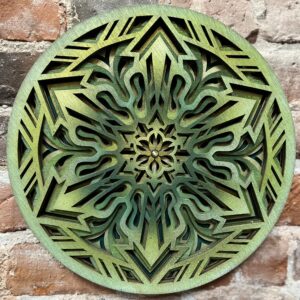 mandala art green by artist adrian rasmussen